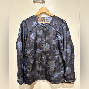 Floral jacquard Blue Women's Jacket